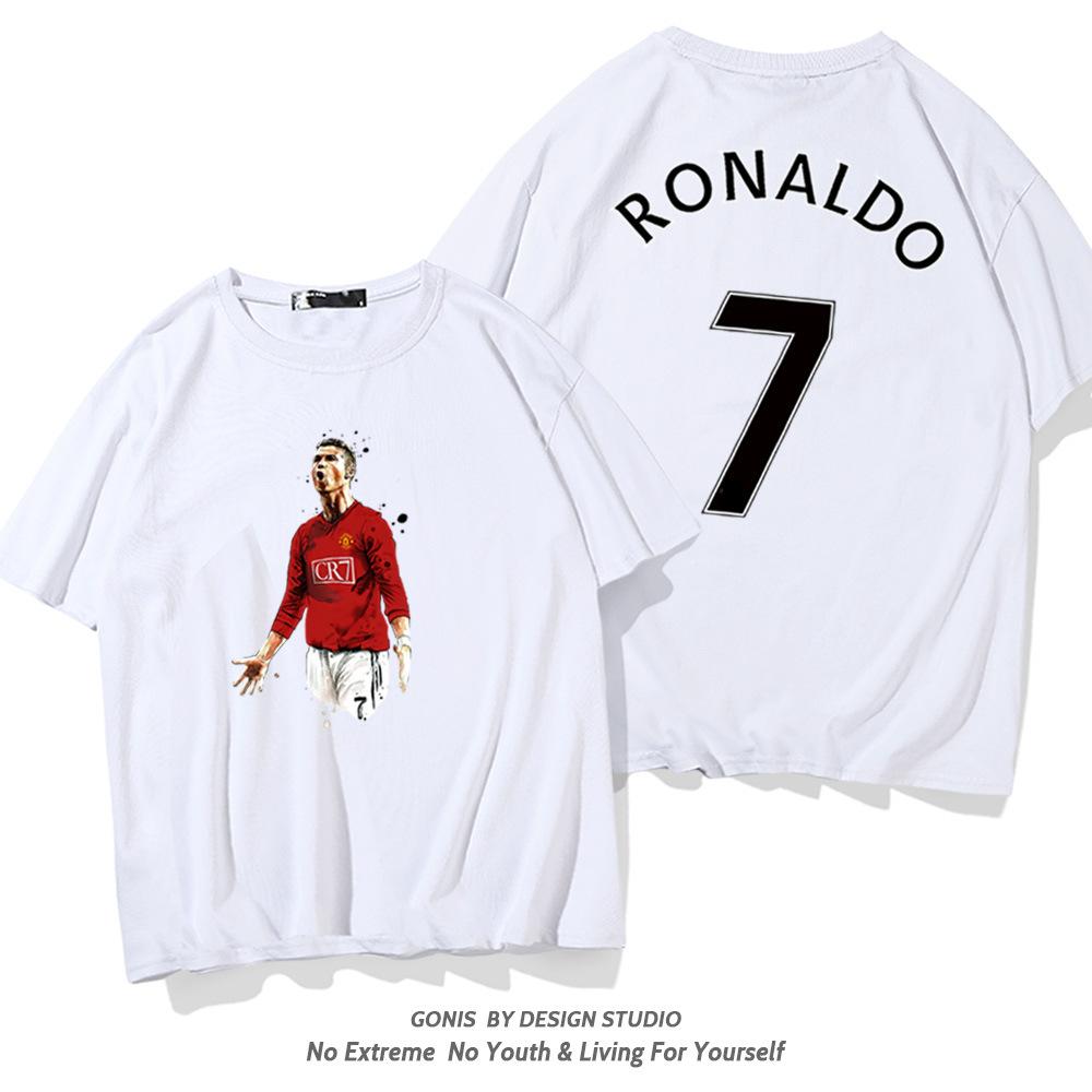 C Ronaldo letní krátkorukávové pánské a dámské dresy krátkorukávová trička čistá bavlna kulatý výstřih basketbalové sportovní ležérní oblečení