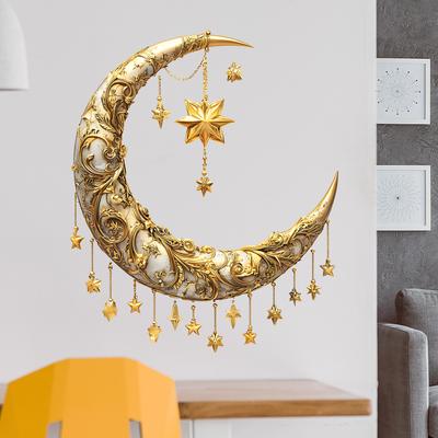 Creative Embossed Moon Stars Hanging Ornament Bedroom Dining Room Wall Decoration Wall Sticker