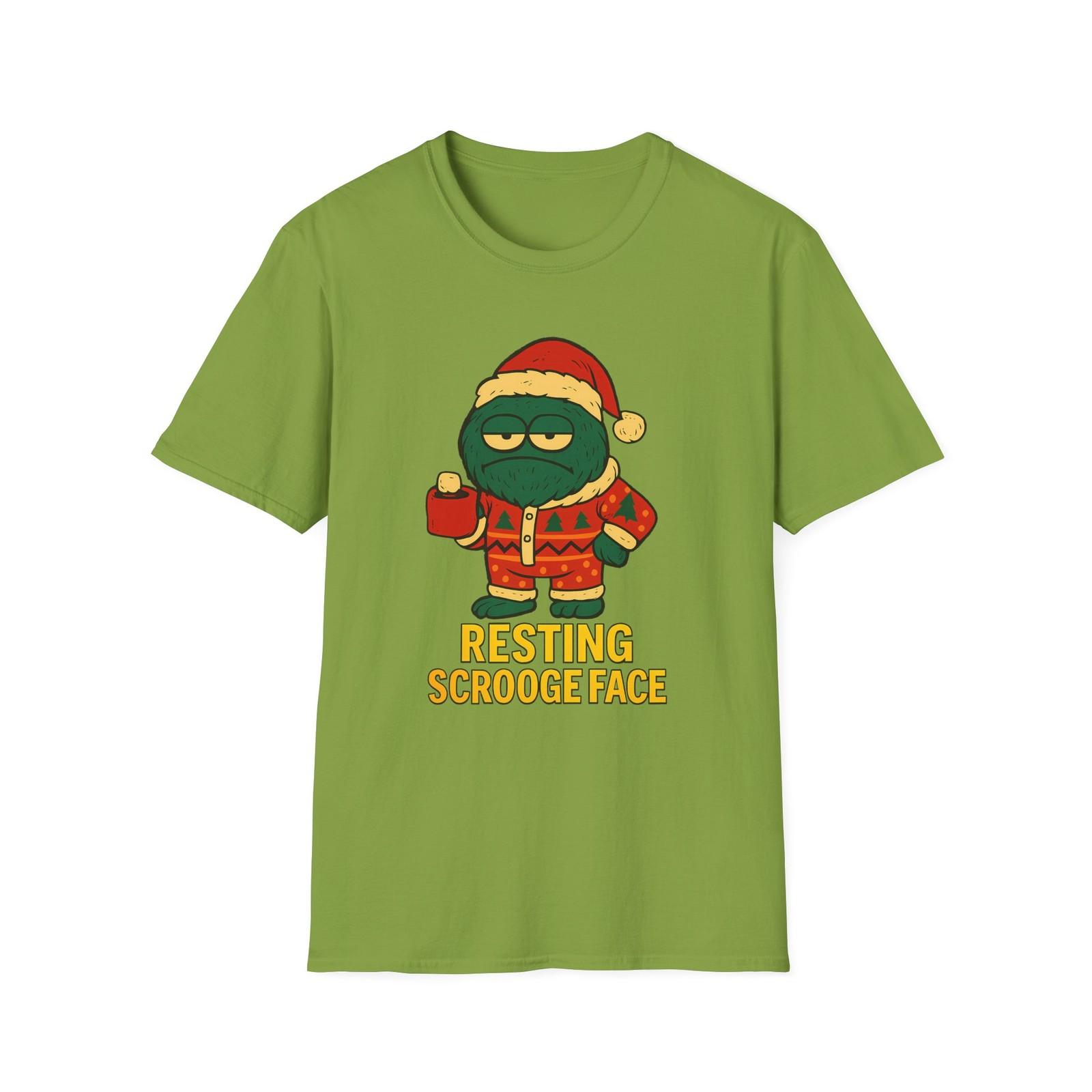 Unisex Softstyle T-Shirt Mens Womens Tees Top Grumpy Christmas Monster Resting Scrooge Face Funny L