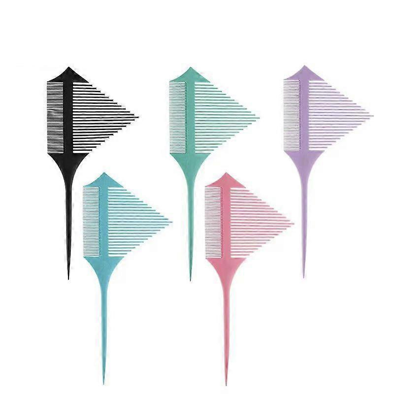 Hair Dyeing Comb Portable Double-Sided Pointed Tail Triangular Picking Comb (Black)