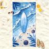 Surfboard Starfish Blue Leaf Print Beach Towel Polyester Soft Quick Dry Large Bath Towel Summer Swimming Pool Surfing Blanket