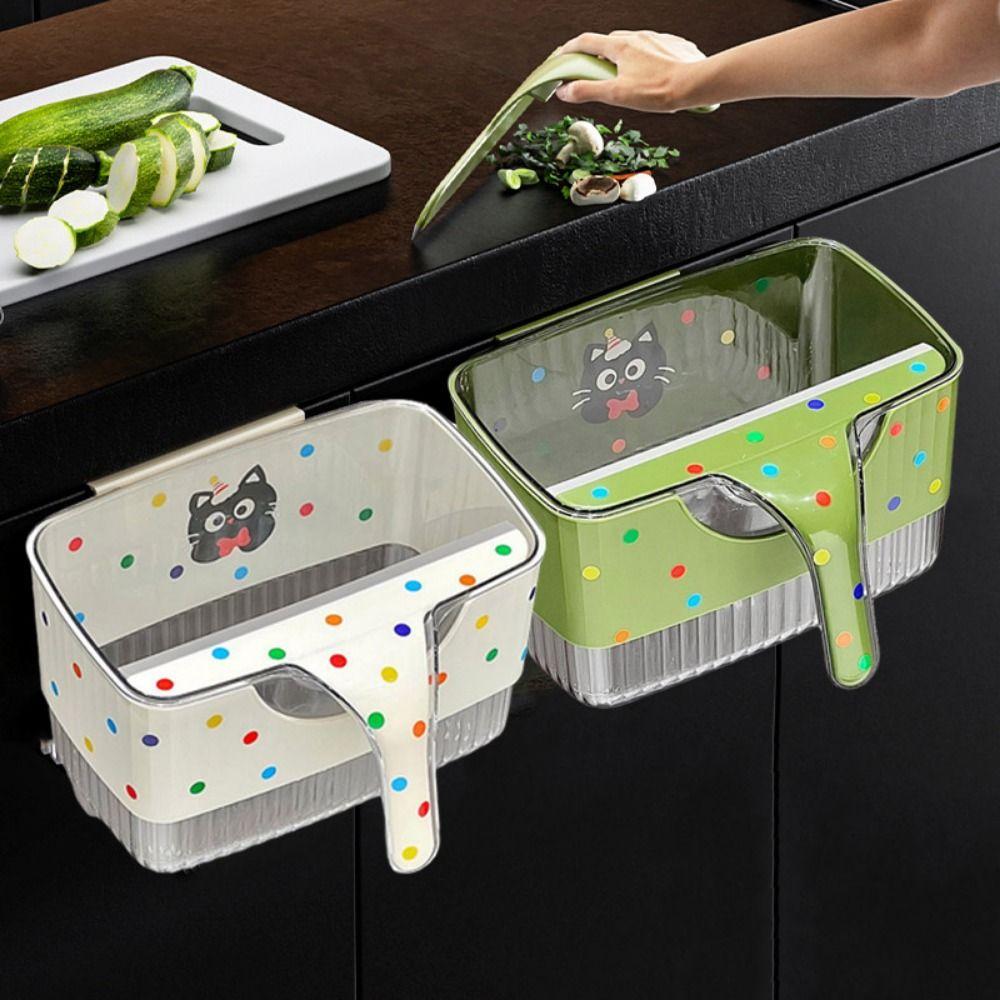 Space Saving Cabinet Door Compost Bin Cartoon Food Waste Bin Kitchen Wastebasket  Camping