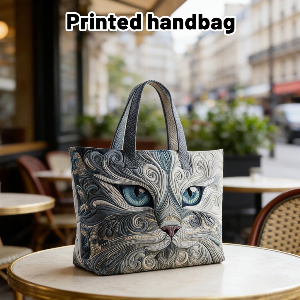3D Printed Handbag With Ladypattern; Canvas Shoulder Bag Weighing 300 Grams
