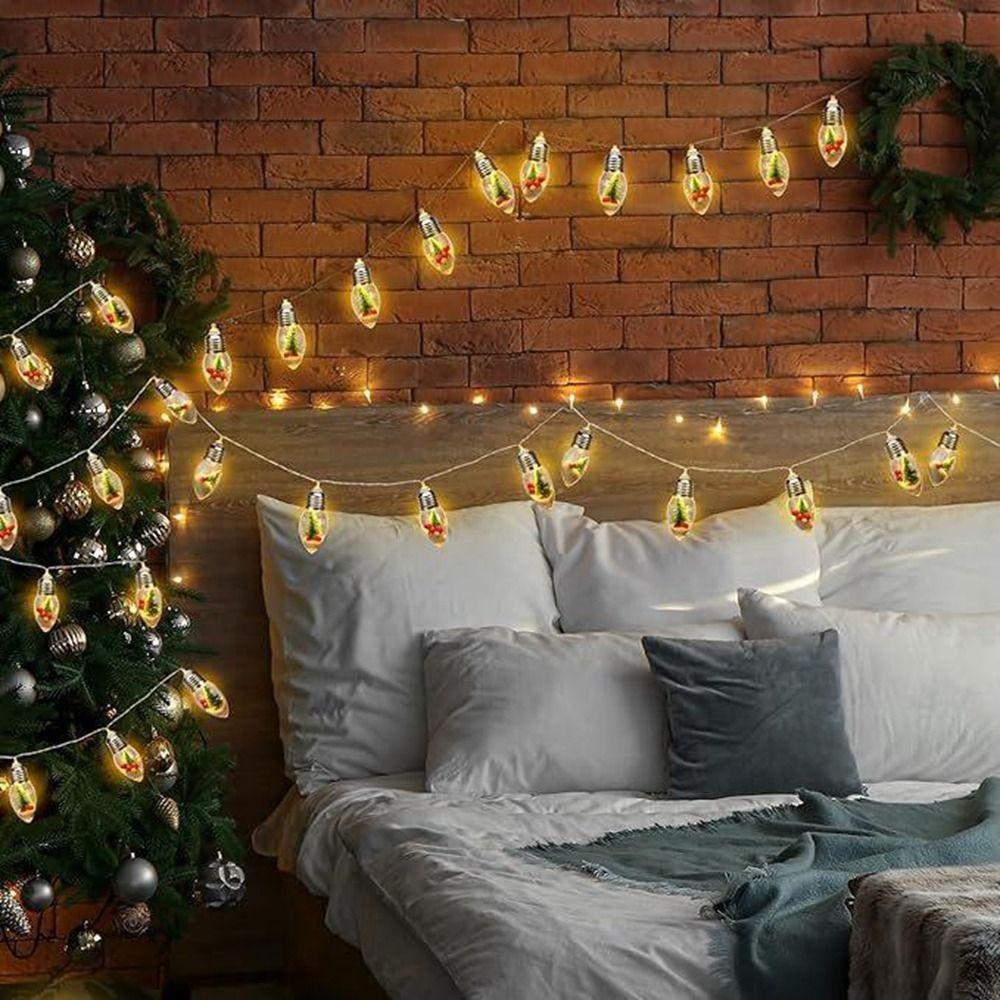 Fahison 1.5M 10LED Christmas Light String Battery box Santa Claus LED Lights Snowman Christmas Lamps Christmas