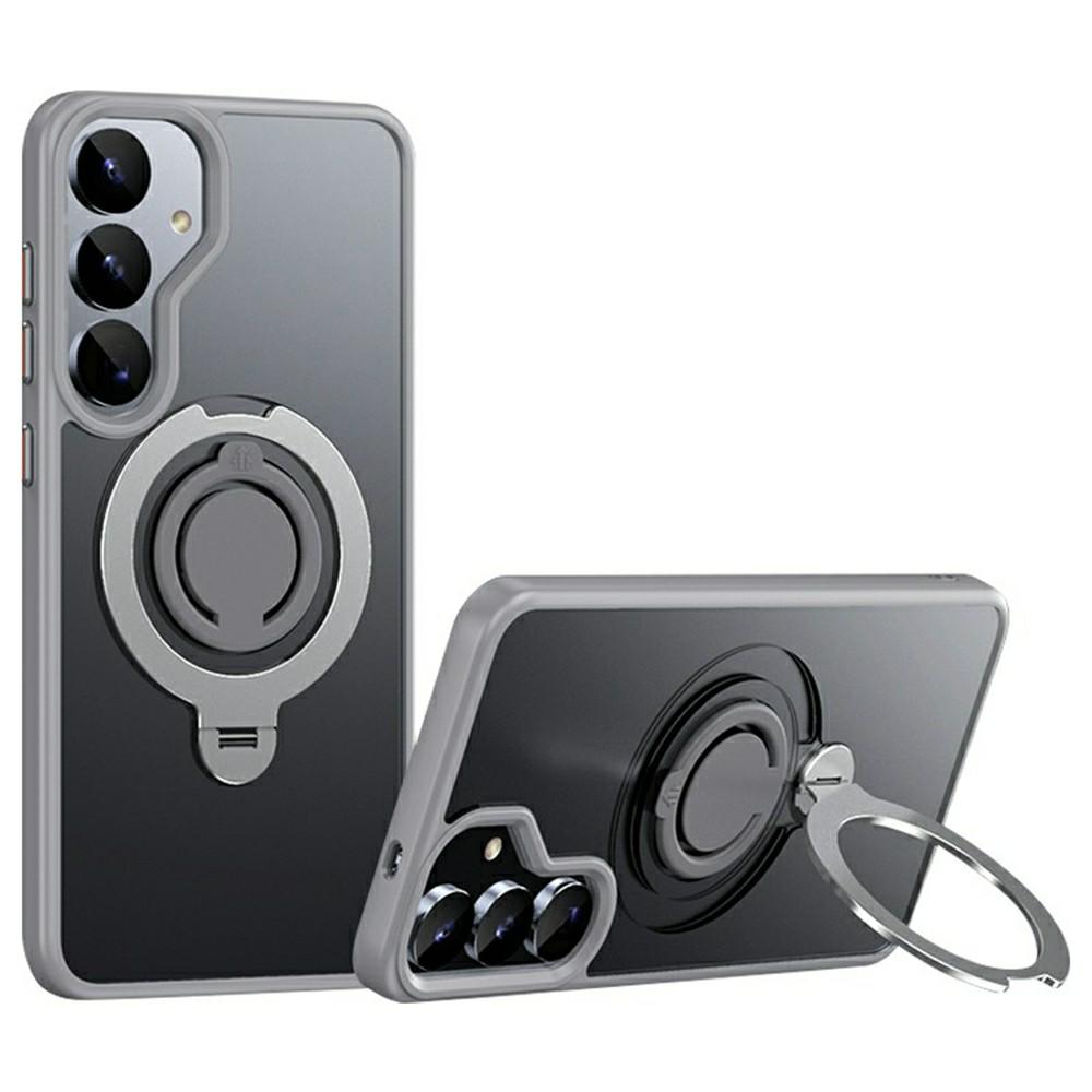 

Для Samsung Galaxy S25+ Чехол Совместимый с MagSafe Подставка Матовый PC+TPU Чехол для телефона с силиконовым кольцом Grey