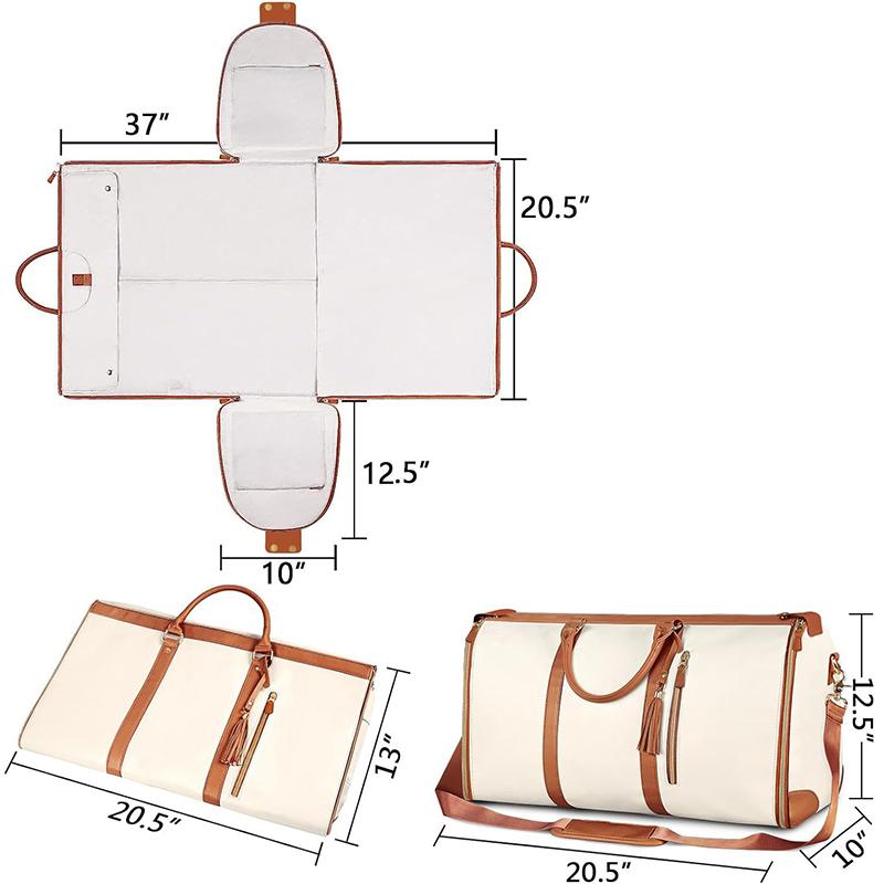 Foldable Women's Travel Convenient Carry-on Clothing Bag Large Capacity PU Leather Duffel Bag Portable Business Travel Bag