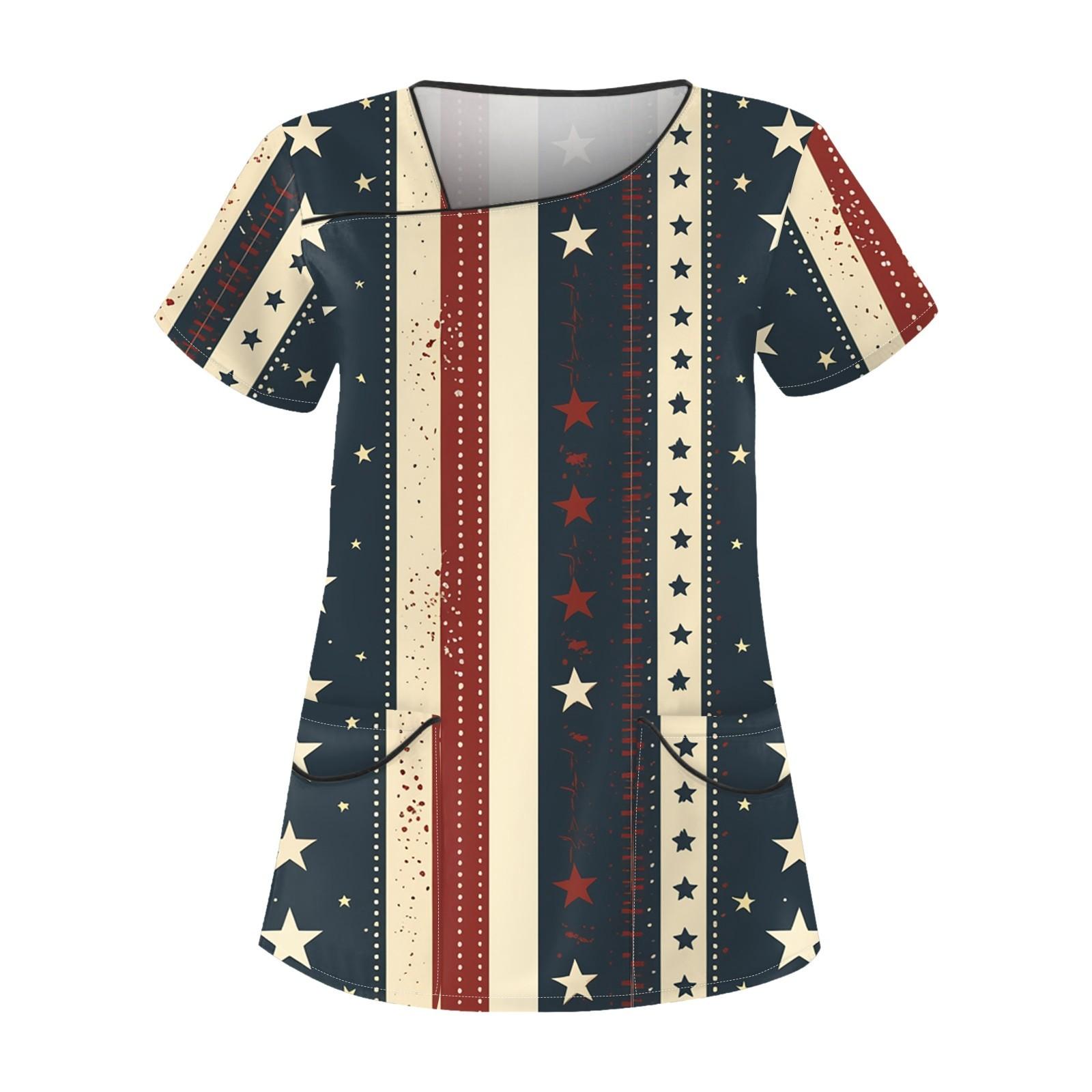 

Женская рабочая одежда с принтом, косым воротником и двухслойными карманами, базовые топы, пуловер XXXXXL тёмно-синий