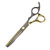 6.0 Inch Black Gold Hairdressing & Barber Scissors: Straight Shears and Thinning Shears