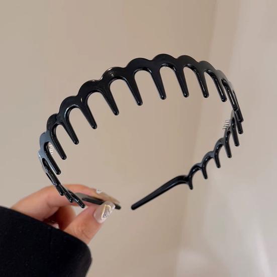 Cerchietto per Capelli a Forma di U in Silicone Fascia Antiscivolo con Denti Cerchietto Versatile per Acconciature Pettine Regolabile Accessorio per Capelli