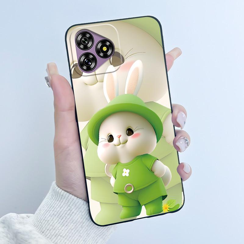 For Oukitel C53 Case Luxury Cute Love Rabbit Funny Black TPU Soft Silicone Protective Phone Case For OukitelC53 C 53 Back Cover