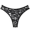1 Stück Neuer Stil Sexy Damen Halloween String mit Skelett Spinne Bequem Niedlich Dünne Unterwäsche Atmungsaktiv Hautfreundlich Slips