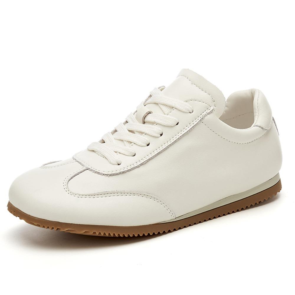 Women's Autumn Sneakers Women's Sports Shoes New Leather White Shoes Cowhide Versatile Casual Sports Board Shoes Woman