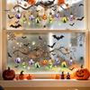 Static Cling Ghost Bat Pumpkin Stickers 2 Sheets Halloween Window Stickers, Spider Web Decals, Spooky Atmosphere Wall Decals Waterproof for