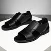 Men's 2024 Summer Roman Sandals - Trendy Open Toe Cowhide Casual Slippers for Outdoor and Beach