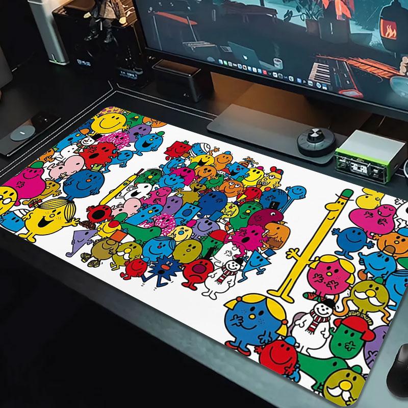 Mr. Men Little Miss Large Size Mouse Pad Large Gaming Table Cushion Non-slip Laptop Tablet Big Mousepad XXL Mat Mini PC Playmat With Lock edge