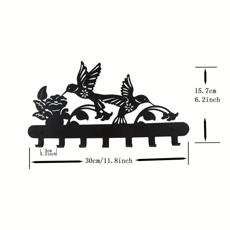 

1шт. Металлическая настенная вешалка - креативный крючок для хранения с изображением животных/цветов, идеальный вешалка для одежды для дома темные хаки