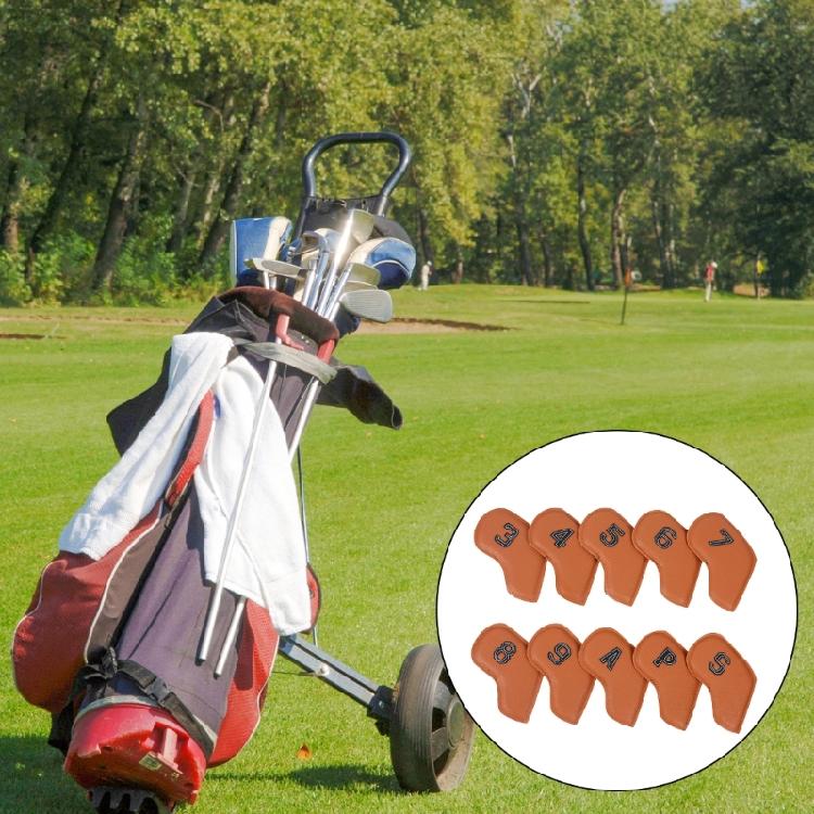 10Pcs PU Leather Iron and Wedges Golfs Club Head Cover Golfs Iron Headcover Protective Cover to Protect Your Golfs Clubs