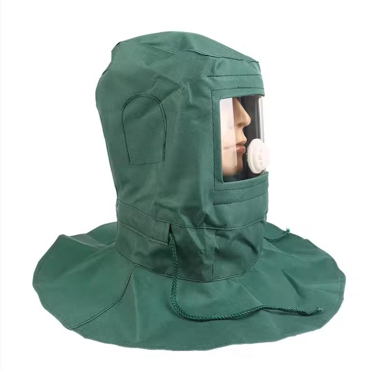 1Pc Industrial Labor Work Protection Canvas Sand Blasting Hood Anti Wind Anti Impact Mild Blasting Polishing Mask