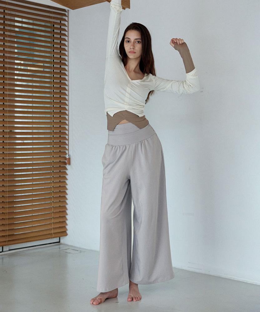 Debiweeo Fuzzy Wide Harem Pants Devi-B0089-Mauve Grey