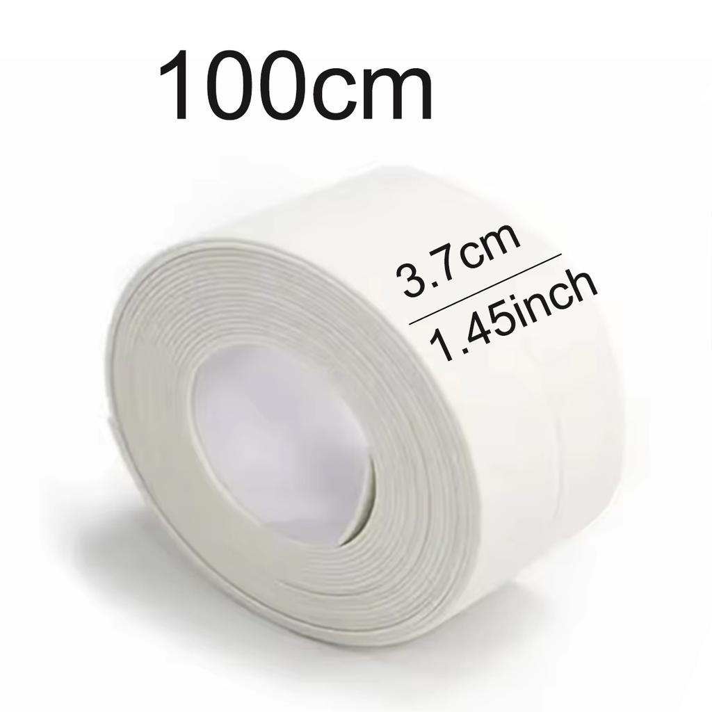 1 Roll of Waterproof White PVC Self-Adhesive Tape - Perfect for Bathroom, Sink & Kitchen - Super Strong Stickiness!