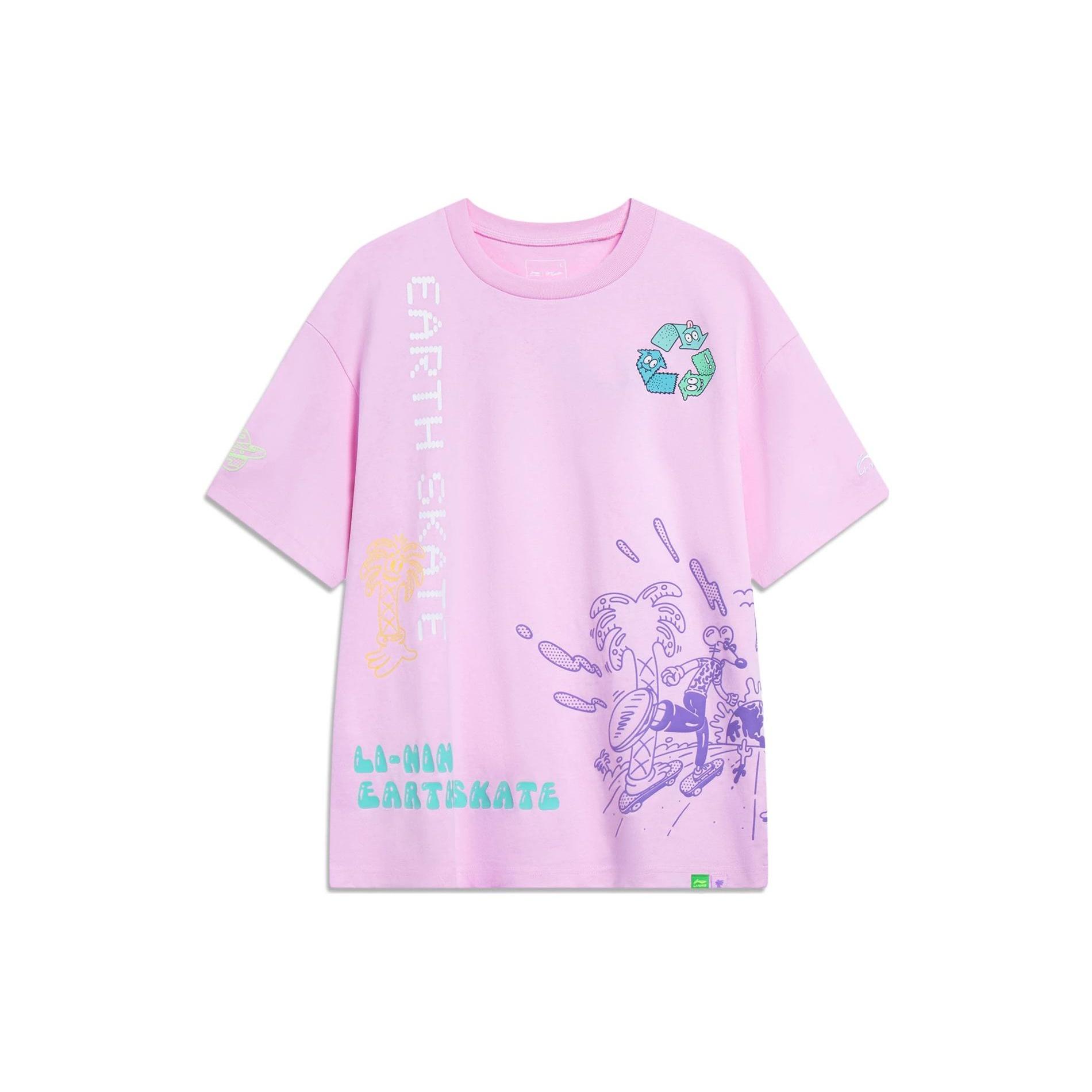 Li-Ning x Steven Harrington Cartoon Graphic T-shirt  Pink  Men s AHST075-2 XXL