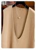 Autumn/Winter Women's V-neck 100% Pure Wool Loose Vest