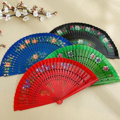 1Pc Folding Fan for Dancing Wood Spanish Hand Crafted Guest Gift Decoration Home Ornaments Craft Chinese Fan