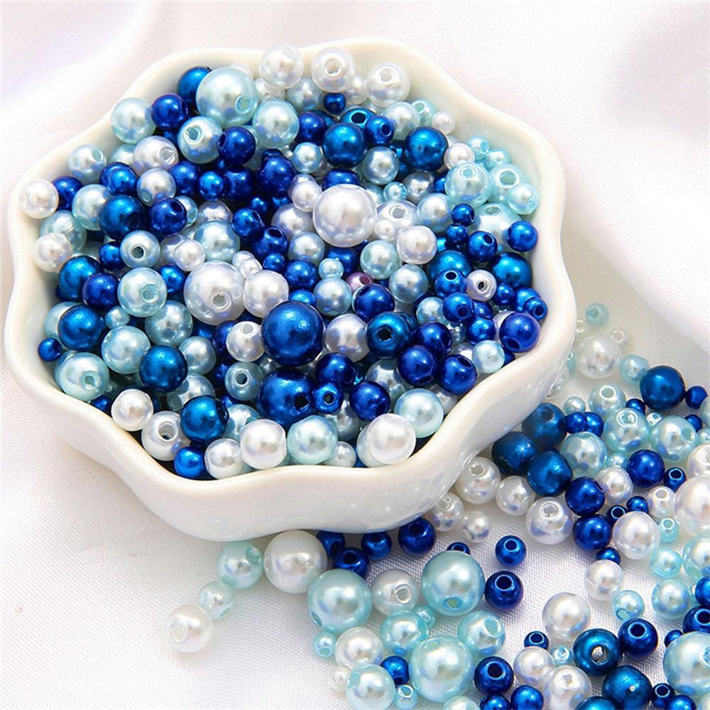 150pcs Acrylic Beads ABS Imitation Pearl Loose Round DIY Beads for Jewelry Making Bracelet Chain Trims DIY Crafting Scrapbooking