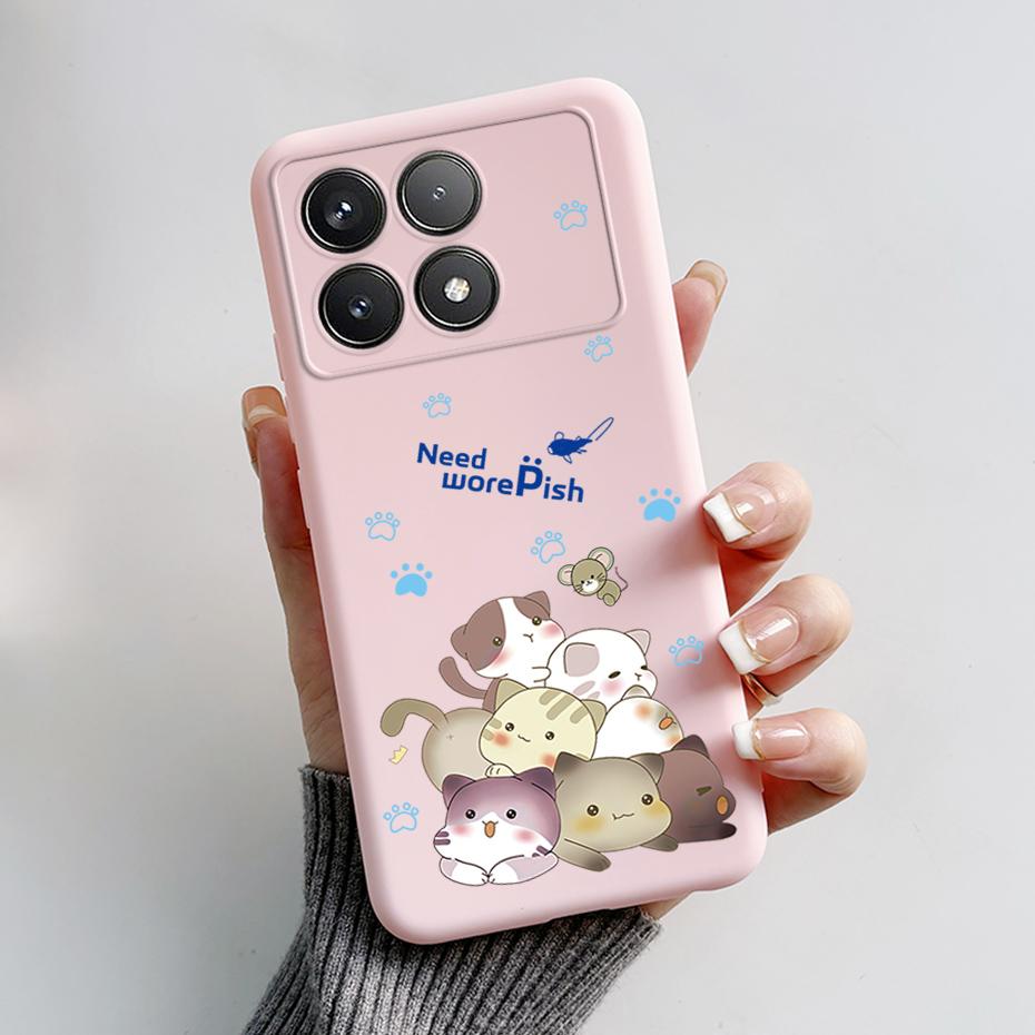 For Xiaomi POCO F6 Pro Case Cute Bear Cartoon Frog Silicone Soft Rubber Camera Protector Case POCO F6 Pro Case POCO F6 Pro Cover