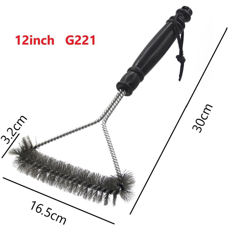 Durable Barbecue Brush Barbecue Cleaning Stainless Steel Wire Brush Pig Hair Non Stick Cleaning Brush Barbecue Tool Accessories