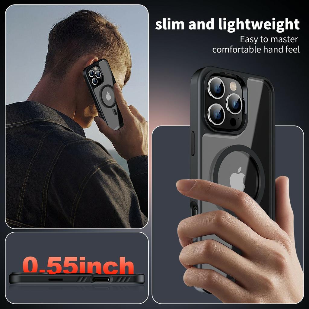 For iPhone 16 Case Compatible with MagSafe TPU+PC Shockproof Phone Back Cover