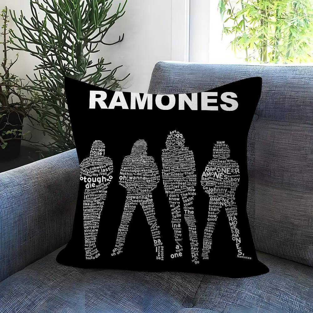 Personalized Picture Text Home Decorative Pillows Household Gifts 45X45Cm Rock Band R-Ramones Anime