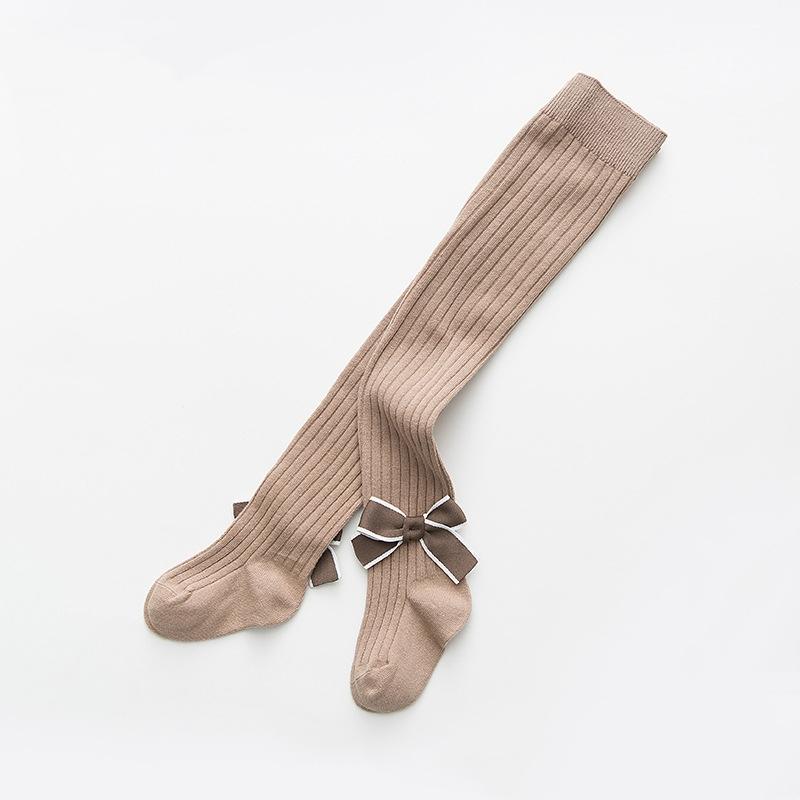 Girls Bowknot Pantyhose Fall Cotton Knit Infant Stocking Sweet Lolita Style Children Pantyhose Baby Autumn Spring Tights 1-10years