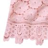 Women Plus Size Loose Shirt Half Sleeve Lace Flower Embroidery