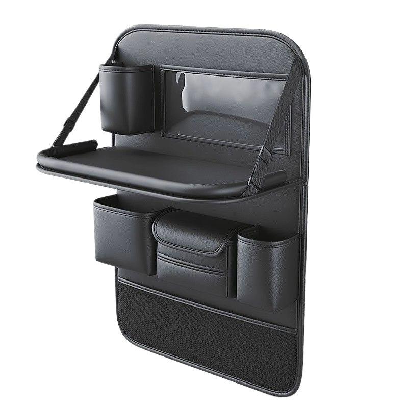 1PC car seat back storage bag leather rear storage box dining table car seat back hanging bag anti-kick pad