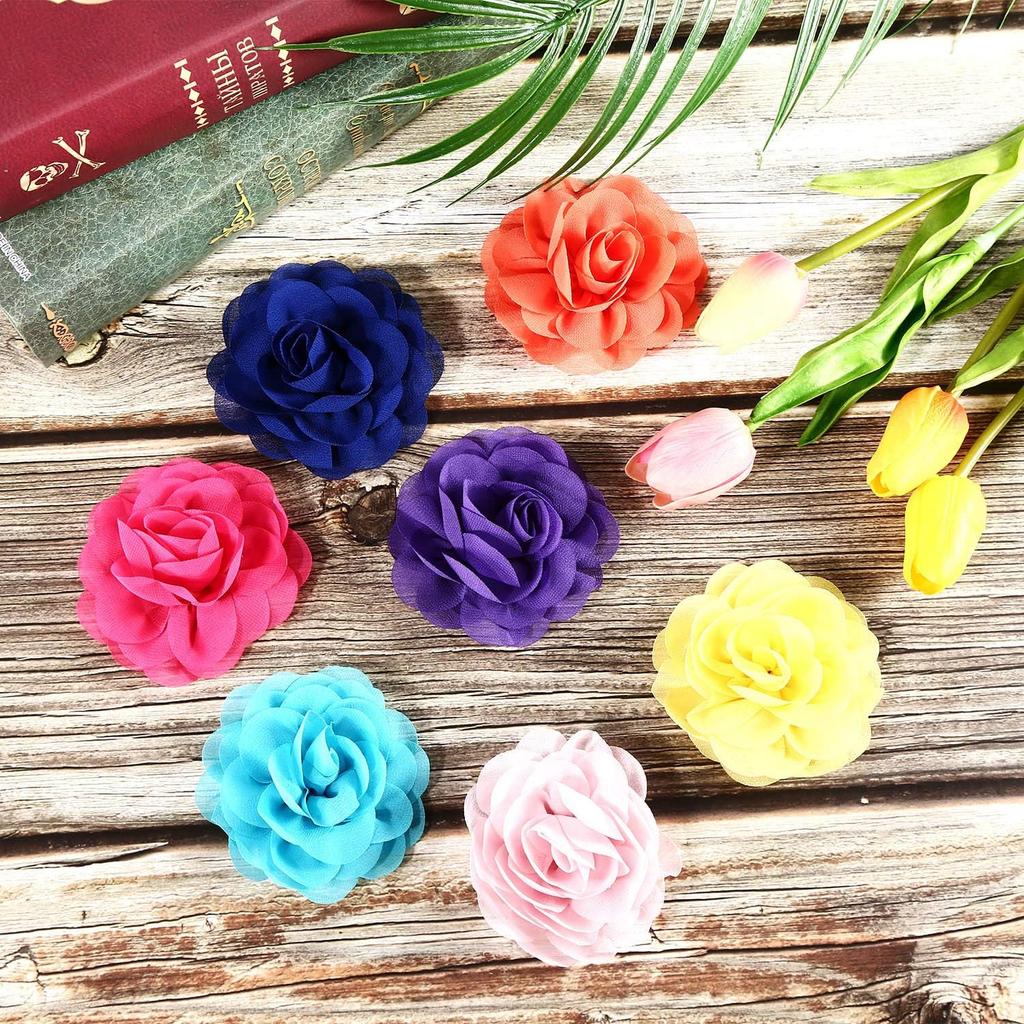 Leinuosen 20 Pcs Dog Flowers Collar Pet Adjustable Dog Large Flowers Bow Tie Multi Color Floral Collar Charms for Small Medium Big Female Cat Puppy