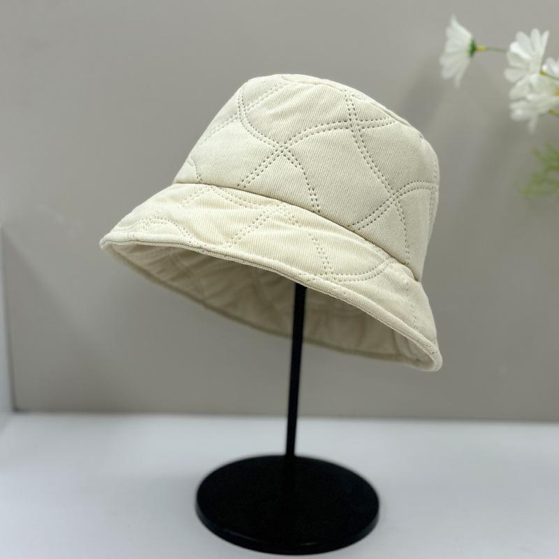 Autumn and winter hat women's new solid color bucket hat spring and autumn plain face small bucket hat versatile basin hat