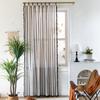 American Curtains Finished Black And White Woven Stripes Black Tassel No Punching Living Room Kitchen Curtains