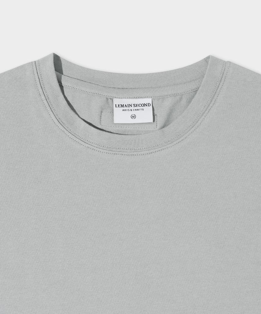 LEMAIN SECOND Semi Crew Neck Muscle Fit Plain Short Sleeve T-Shirt [Gray]