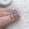 ANENJERY Multi-Size Single Row Colored Zircon Thin Rings Female Design Premium Index Finger Tail Ring Bague Femme Anel Anillo