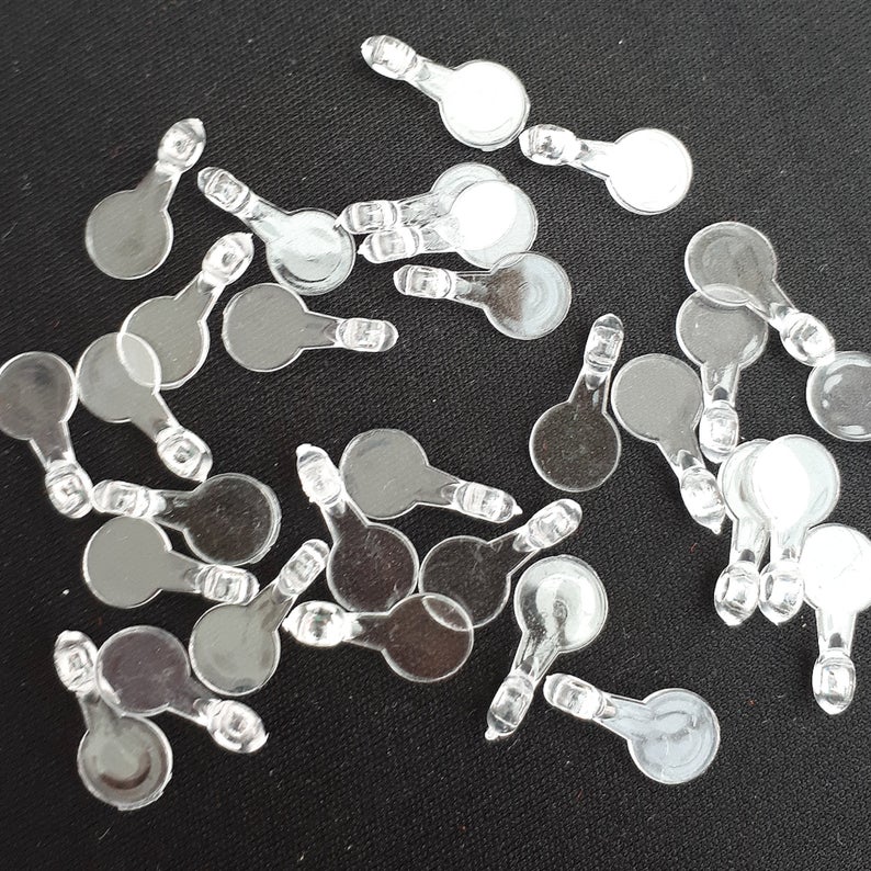 1000Pc Clear Acrylic Bails  Round Transparent Button Bails  Clear Acrylic Plastic Bails for Craft and Jewelry Making Finding