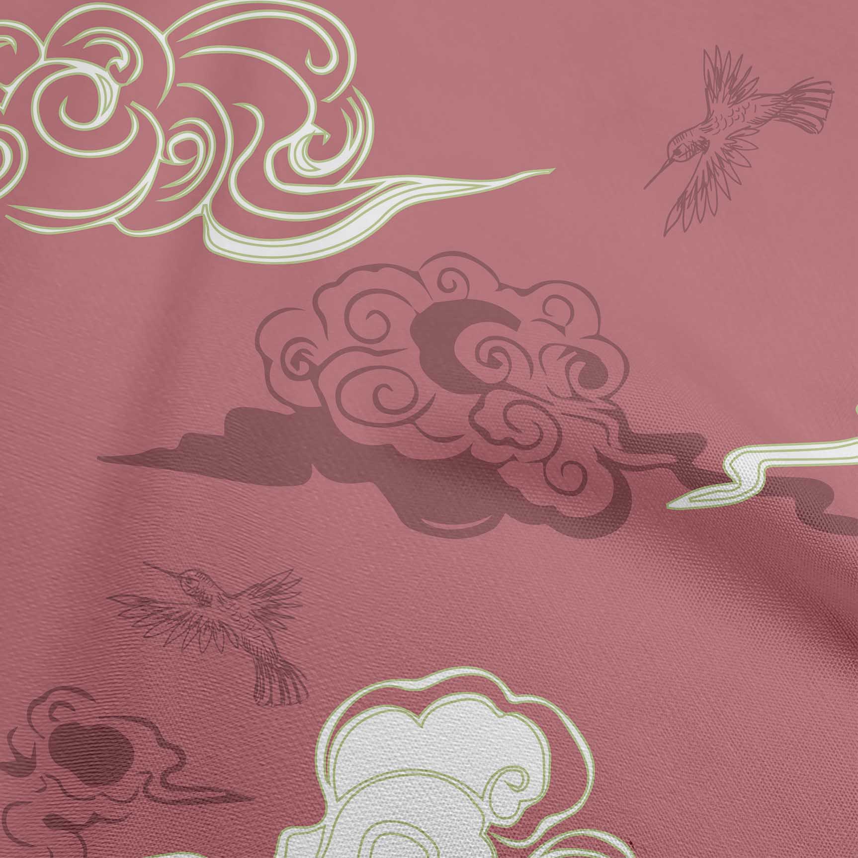 

oneOone Cotton Flex Світло-зелена тканина Азіатські японські квіткові птахи з рослинами Одяг своїми руками Тканина для стьобання Тканина з принтом на двір 40 дюймів 42 Inch Wide - Viscose Chiffon рожевий