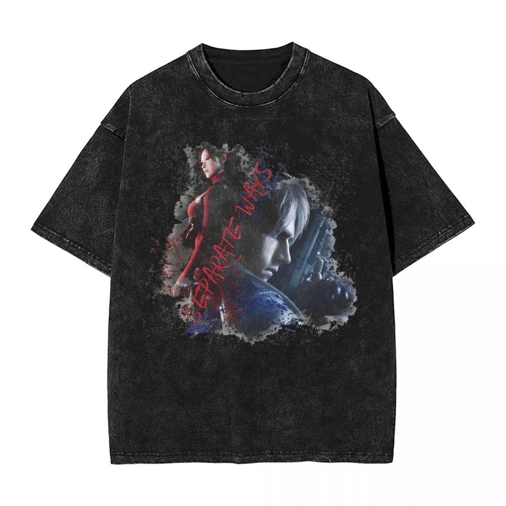 Nightmare Carousel T Shirt Residented Eviled Washed Oversized TShirt Cotton Summer Short Sleeve Tee Shirt Men Women Clothing