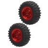 55mm2.2in RC Truck Tires with Screw Aluminium Alloy Rubber AntiSkid for WPL D12 110(Red R )