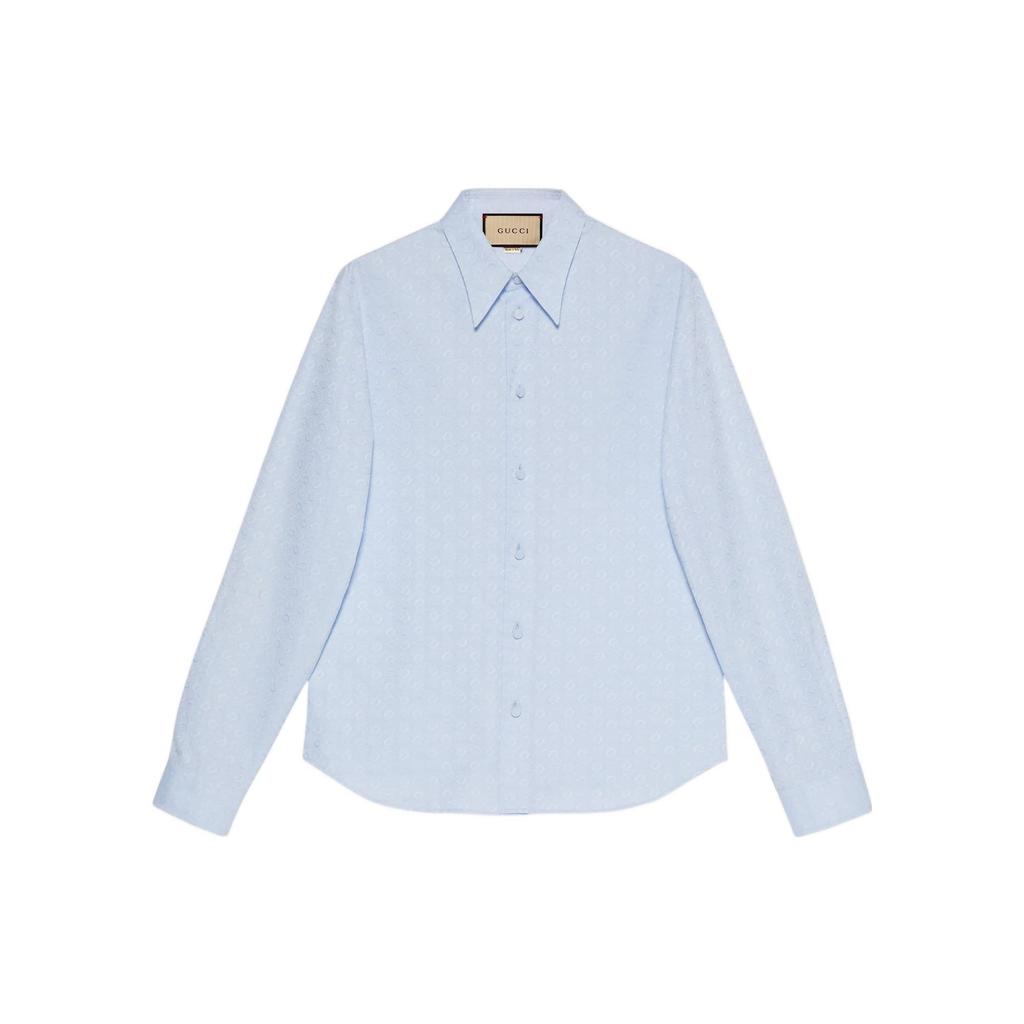 Horsebit Jacquard Cotton Shirt 721176-ZAKH5-4850