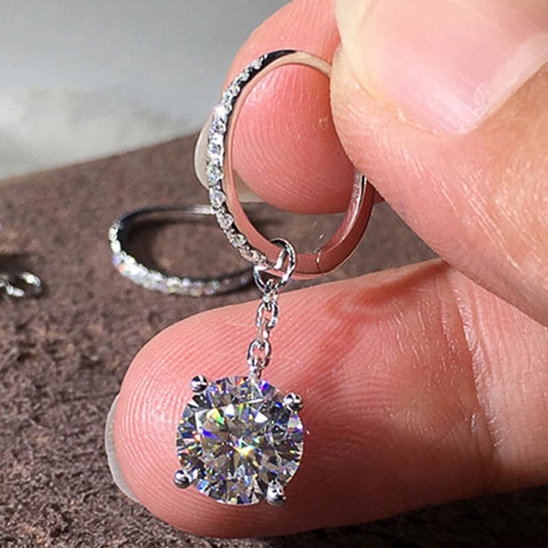 

Huitan Low-key Drop Earrings for Women Crystal Cubic Zirconia Pendant Link Dangle Earrings Timeless Styling Classic Ear Zircon