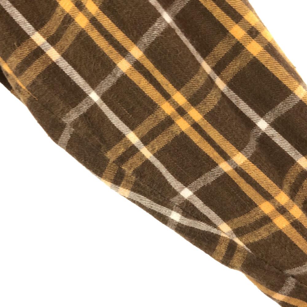 Lee 70s check 7 minutes sleeve Western shirt S Brown x yellow Old vintage Men's Used