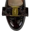 Excellent Salvatore Ferragamo pumps VARA Vara ribbon Brown Crocodile Women 5 Used