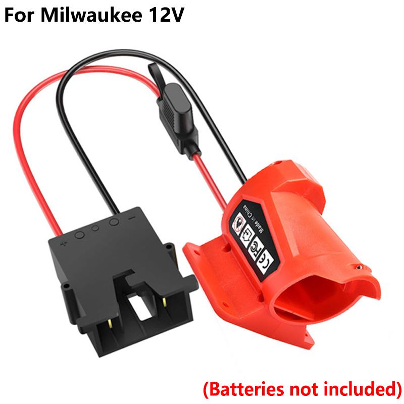 Battery Adapter For Milwaukee 12V Power Wheels Adapter Wire Connecto 12AWG Wire Fuse Holder for Peg-Perego Kids Ride-on Toy