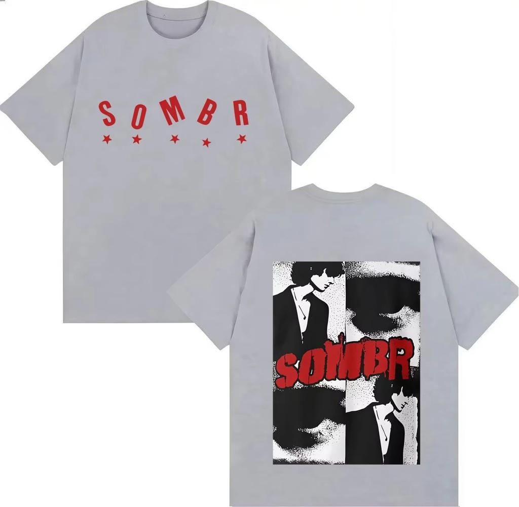 British Singer SOMBRs Classic Poster Fashion Harajuku 2026 Spring summer Highquality Summer Print Pure Cotton Tshirt